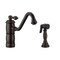 Whitehaus Sgl Lever Faucet W/ Traditional Swivel Spout And Brass Side Spray, Brnz WHKTSL3-2200-NT-ORB - alternate 2